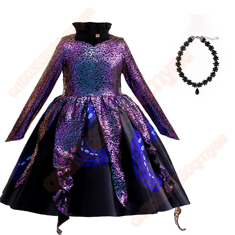 هالوين الشر الأخطبوط الساحرة تأثيري ازياء مضحك المخلوقات البحرية أورسولا فستان بتصميم حالم شعر مستعار كرنفال فستان الحفلات