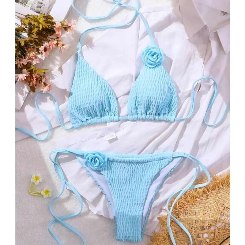 夏のセクシーなビキニ水着女性の水着プッシュアップ女性ビーチ水着水着ブラジルビキニセットプール海水浴者