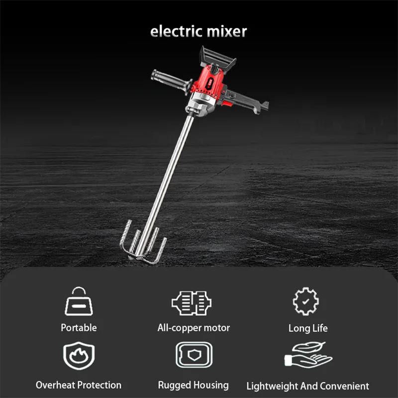 전기 핸드헬드 콘크리트 믹서 드릴 패들 (시멘트 모르타르 페인트 플라스터 그라우트 에폭시 혼합 도구)