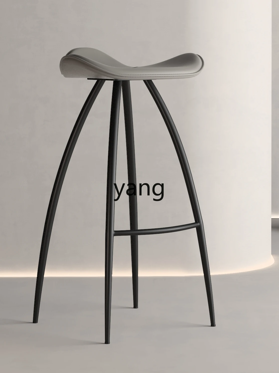 Yhl Bar Chair Genuine Leather Iron Bar Chair Creative Modern and Simple Household Light Luxury Minimalist High Stool