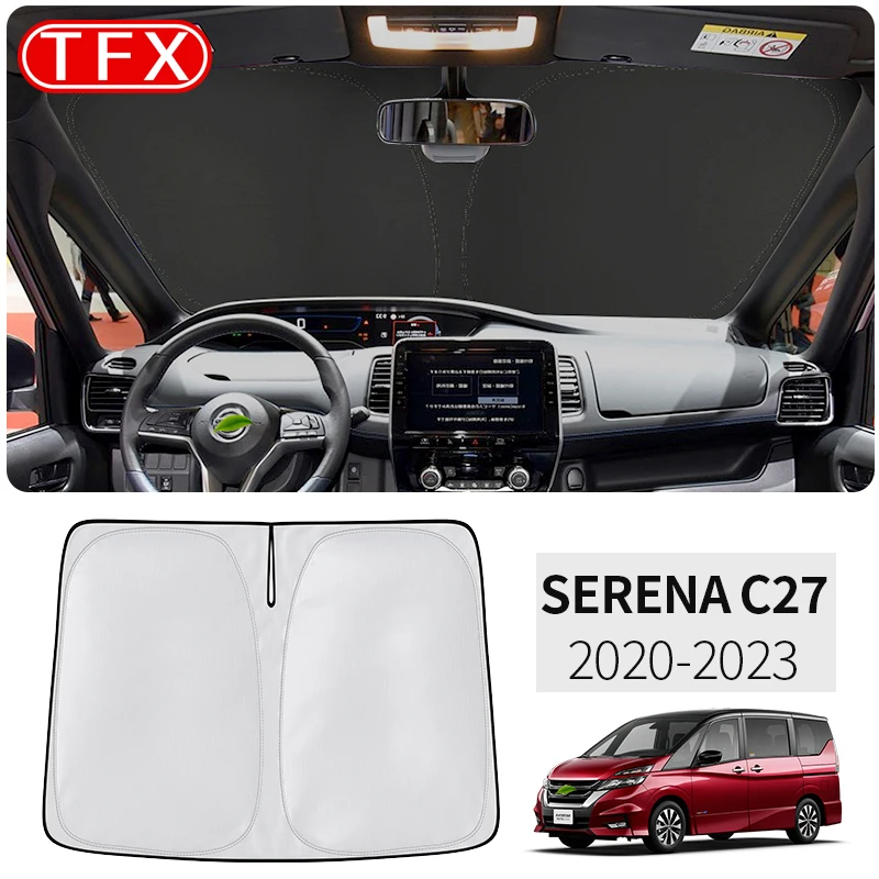 

For NISSAN SERENA C27 2016-2023 Car Styling Nano-Insulat Windshield Sunshade Front Window Sun Shade Visor Interior Accessories