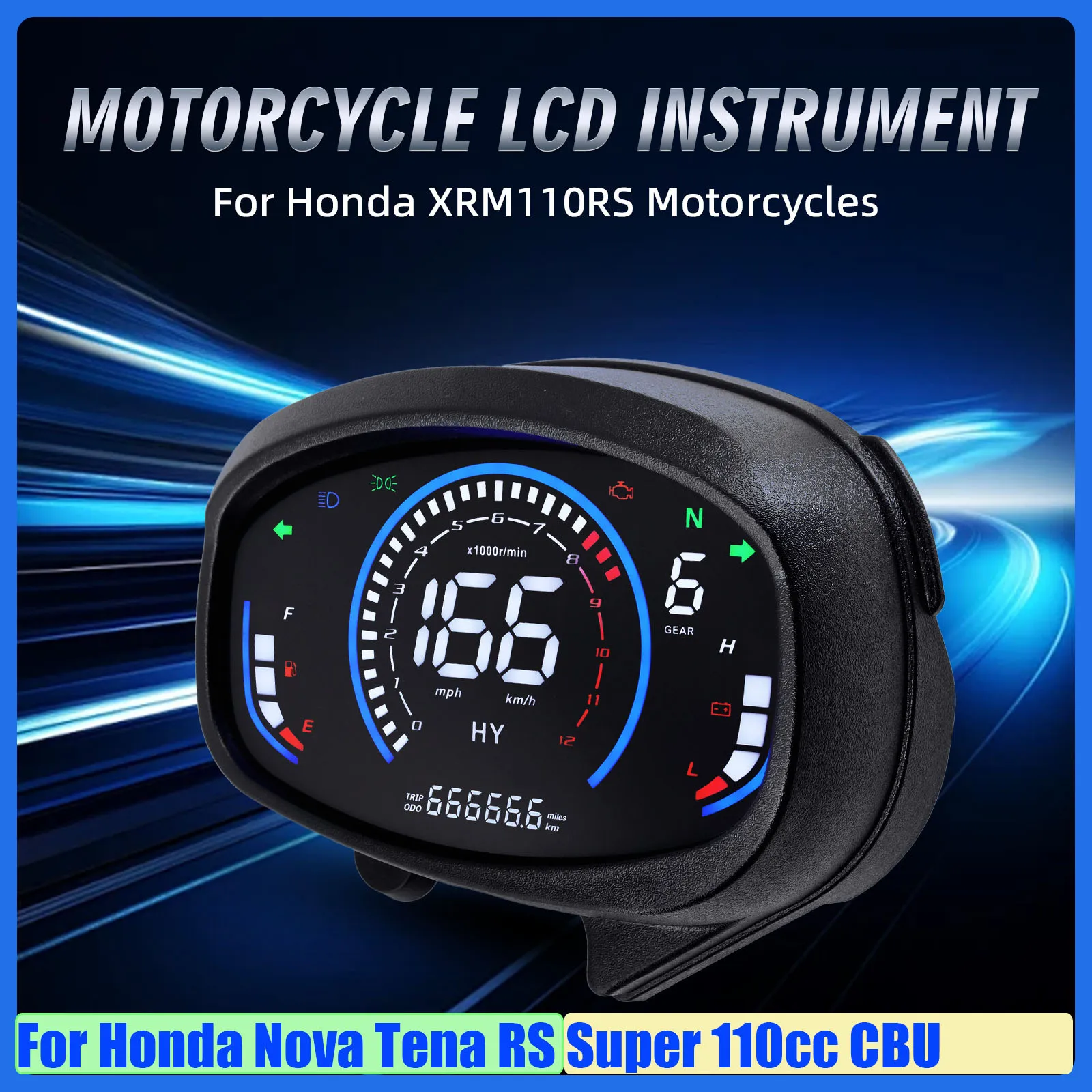 

For Honda Nova Tena RS Super 110cc CBU Digital Motorcycle Instrument Odometer Dashboard Speedometer Fuel Meter Tachometer