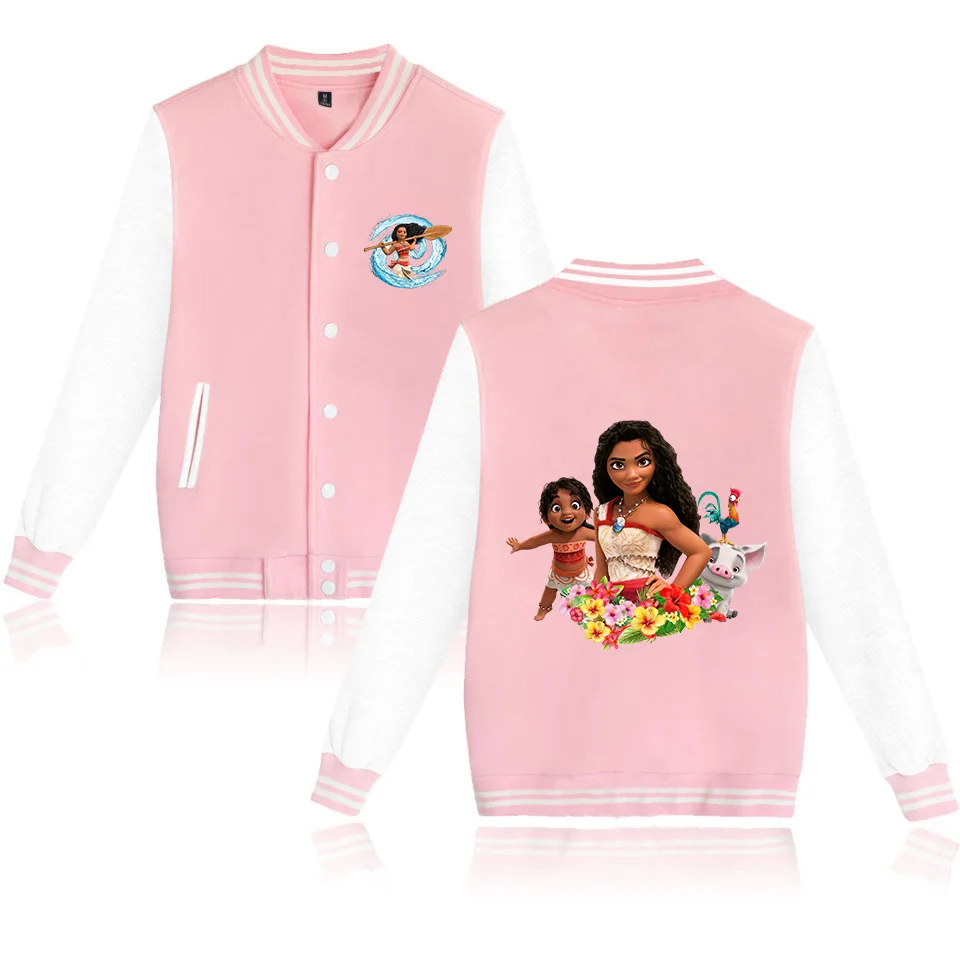 Moana Baseball Jacket Men Women Hip Hop Harajuku Jackets Streetwear Kids Boys Girls Loose College Coats