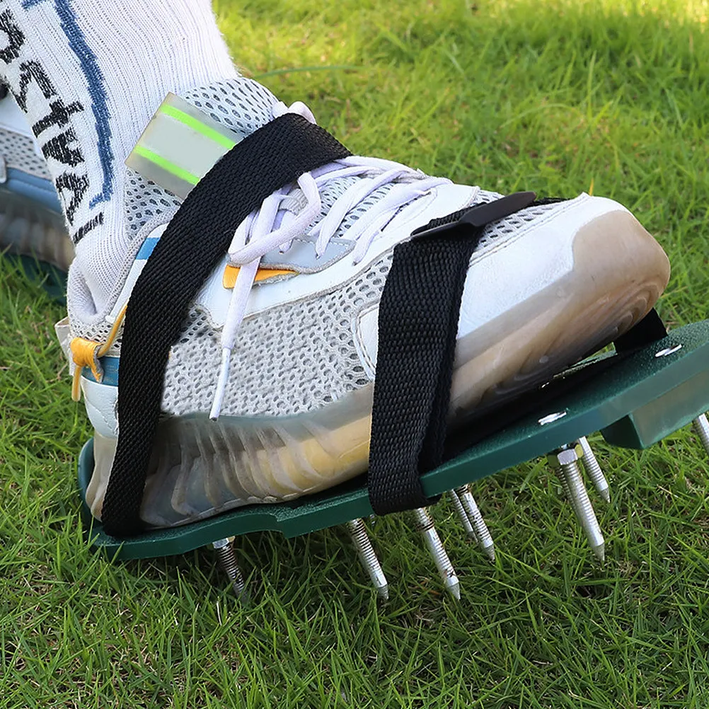 Lawn Aerator Shoes 16Pcs Nylon Adjustable Straps Easy Assembly Garden Spike Sandal Replacement Accessories