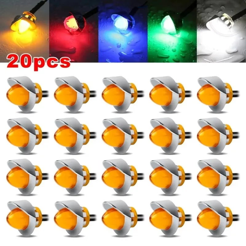 

Universal Side Marker Clearence Car Lights Front Rear Indicators For Truck Bus Trailer Van Caravan Boat Taillight 20PCS 12-24V H
