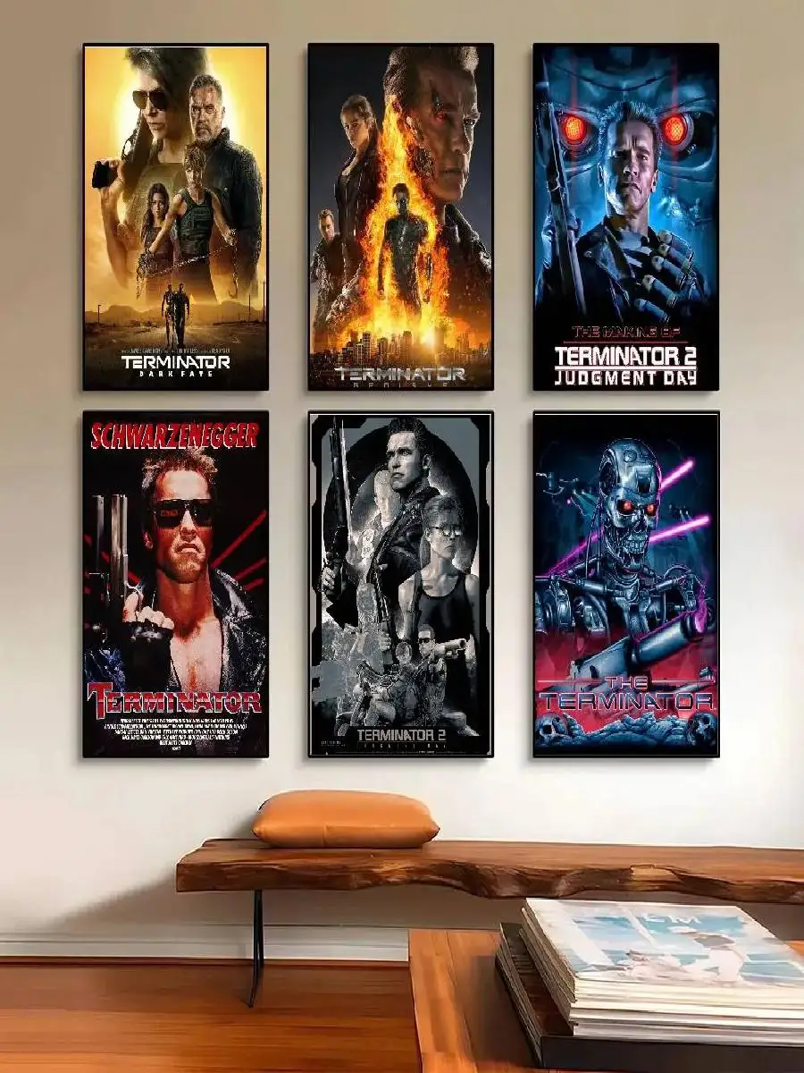 TTERMINATOR ملصق الفيلم جدار الفن لديكور غرفة المنزل اللوحة الرقمية في غرفة المعيشة المطبخ مطعم الفن