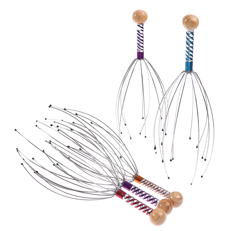 1 قطعة إصبع رئيس الاسترخاء مدلك الشعر باليد سبا فروة الرأس الرقبة الإجهاد الإغاثة تدليك #2