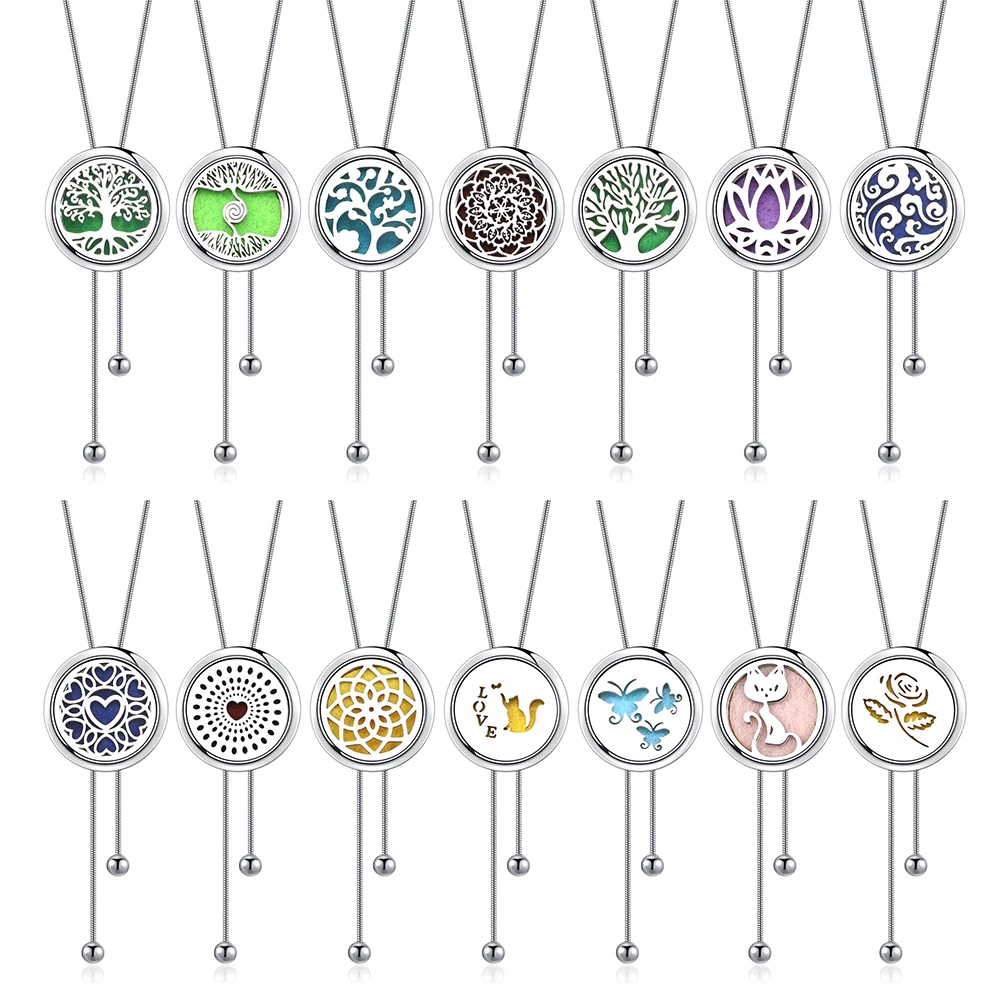New Long Tassel Aromatherapy Necklace Perfume Essential Oil Diffuser Pendant Necklace Scent Aroma Jewelry Women Tassel Necklaces