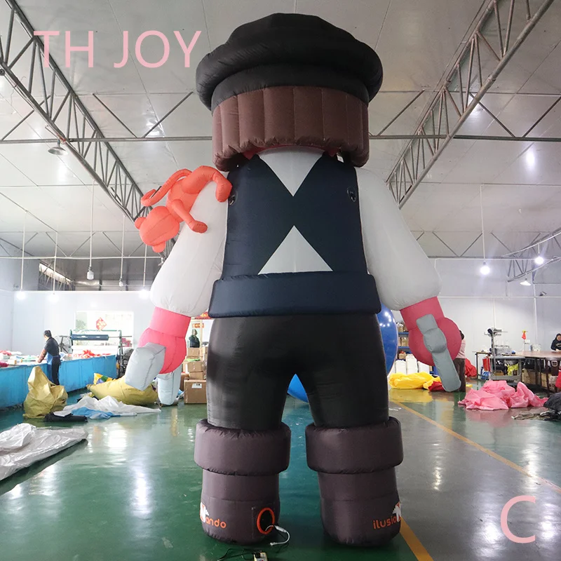 nave aerea veloce a porta, cartone animato pirata gonfiabile personalizzato per parata pubblicitaria all'aperto, cartone animato pirata gonfiabile con luce