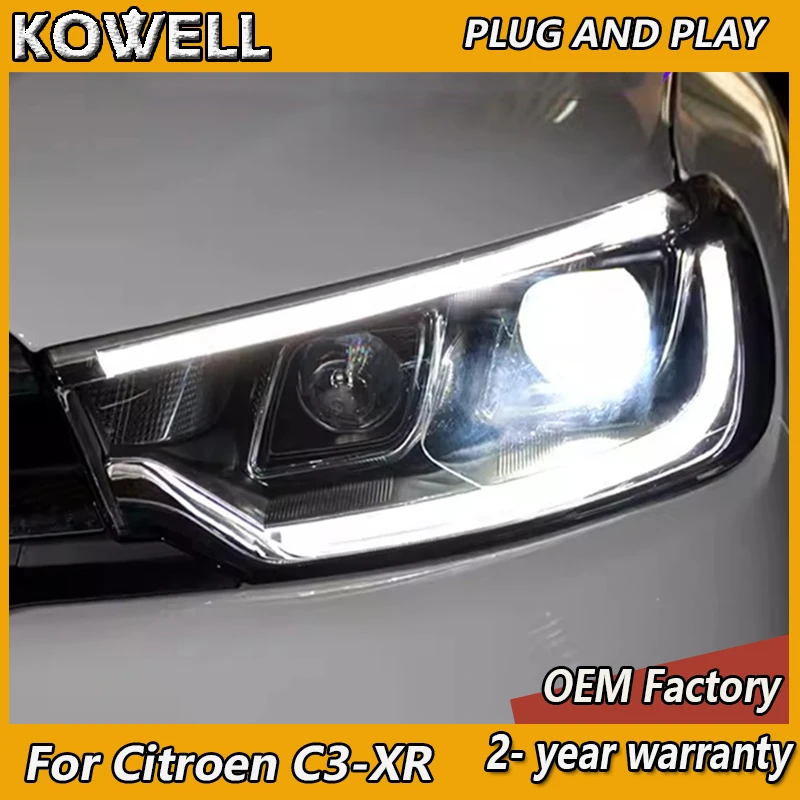 Car Styling for Citroen C3-XR Headlight 2015-2017 C3-XR Head Lights DRL Turn Signal High Beam Projector Lens