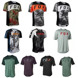 Men's Short Sleeve Downhill Bike T-Shirt MTB BAT FOX Shirts Offroad DH Jersey Motorcycle Motocross Clothing Camisas Ciclismo