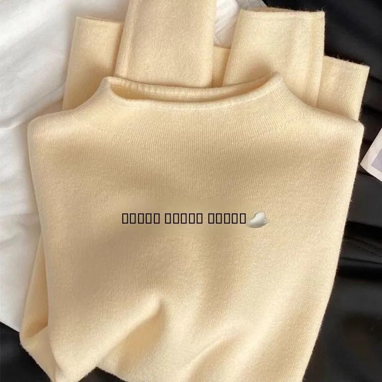 

Stylish Unique Women's Knitted Base Shirt Half High Collar Inner Wear Autumn Winter Fashionable Top Quality Polyester Fiber