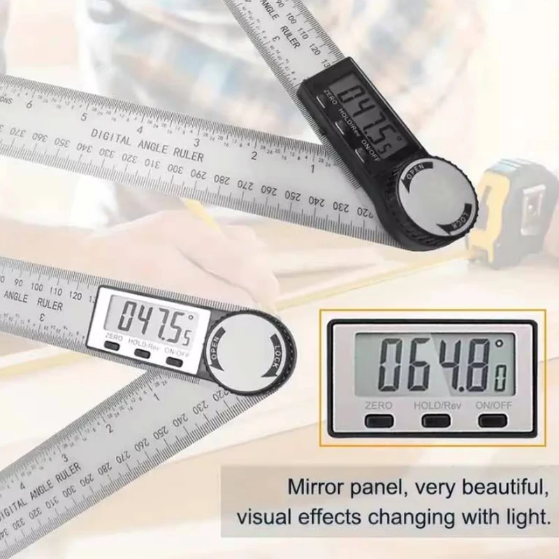 

Multifunctional tool ruler, 2 in 1 digital Angle scale for woodworking measuring tools with high accuracy