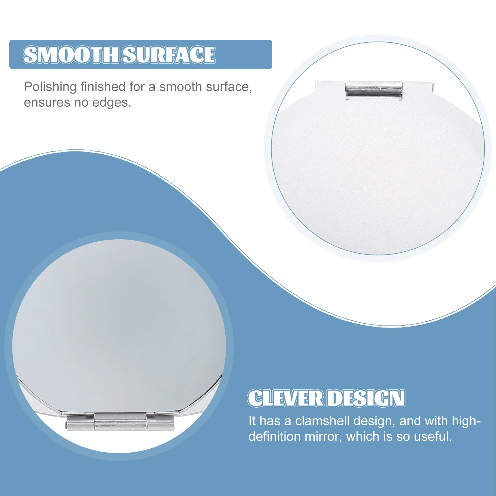 6 قطع مرايا مكياج صغيرة مستديرة بتصميم صدفي مدمج، مرآة عالية الوضوح للنساء، مرايا مكياج مدمجة
