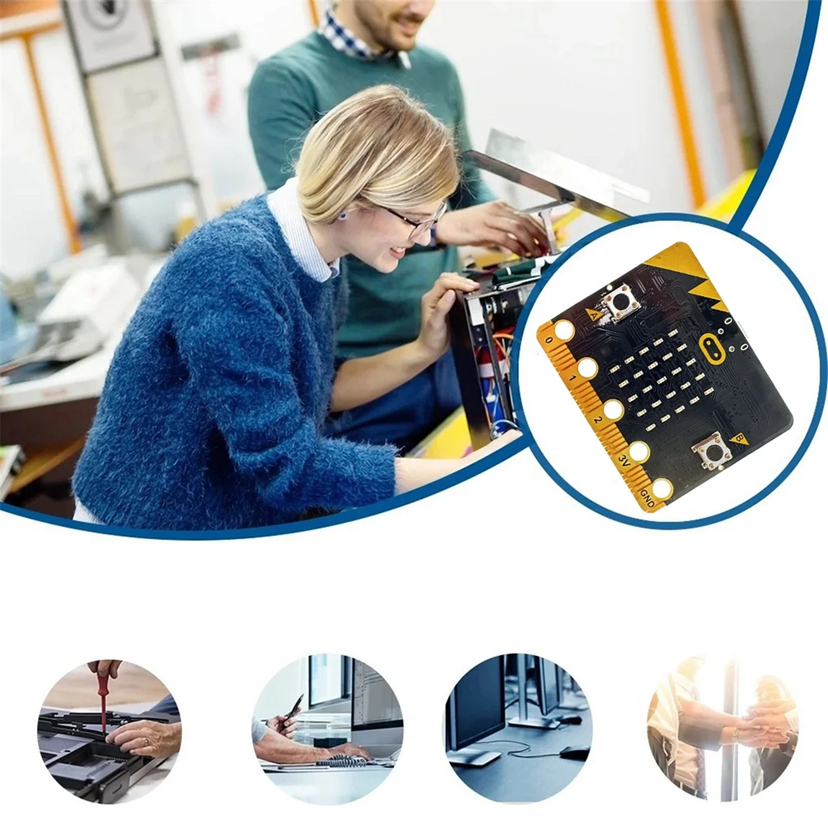 Gran oferta para placa de desarrollo Micro-Bit GO NRF51822 Matrix: placa de expansión Bit GO placa base BIT V1.5 con Cable