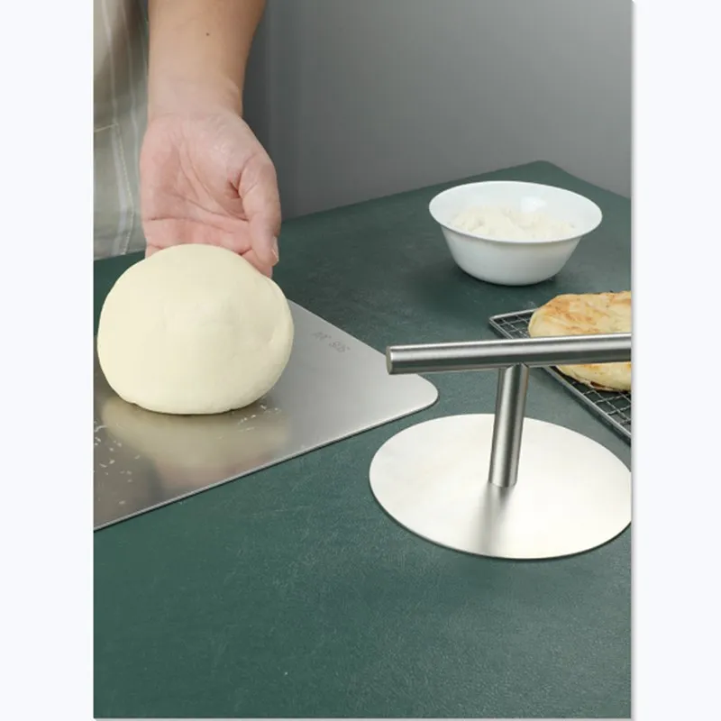 Kitchen Tool Stainless Steel Round Tortilla Press with Handle for Household hand pressure Pie Crust Cookie Pastry