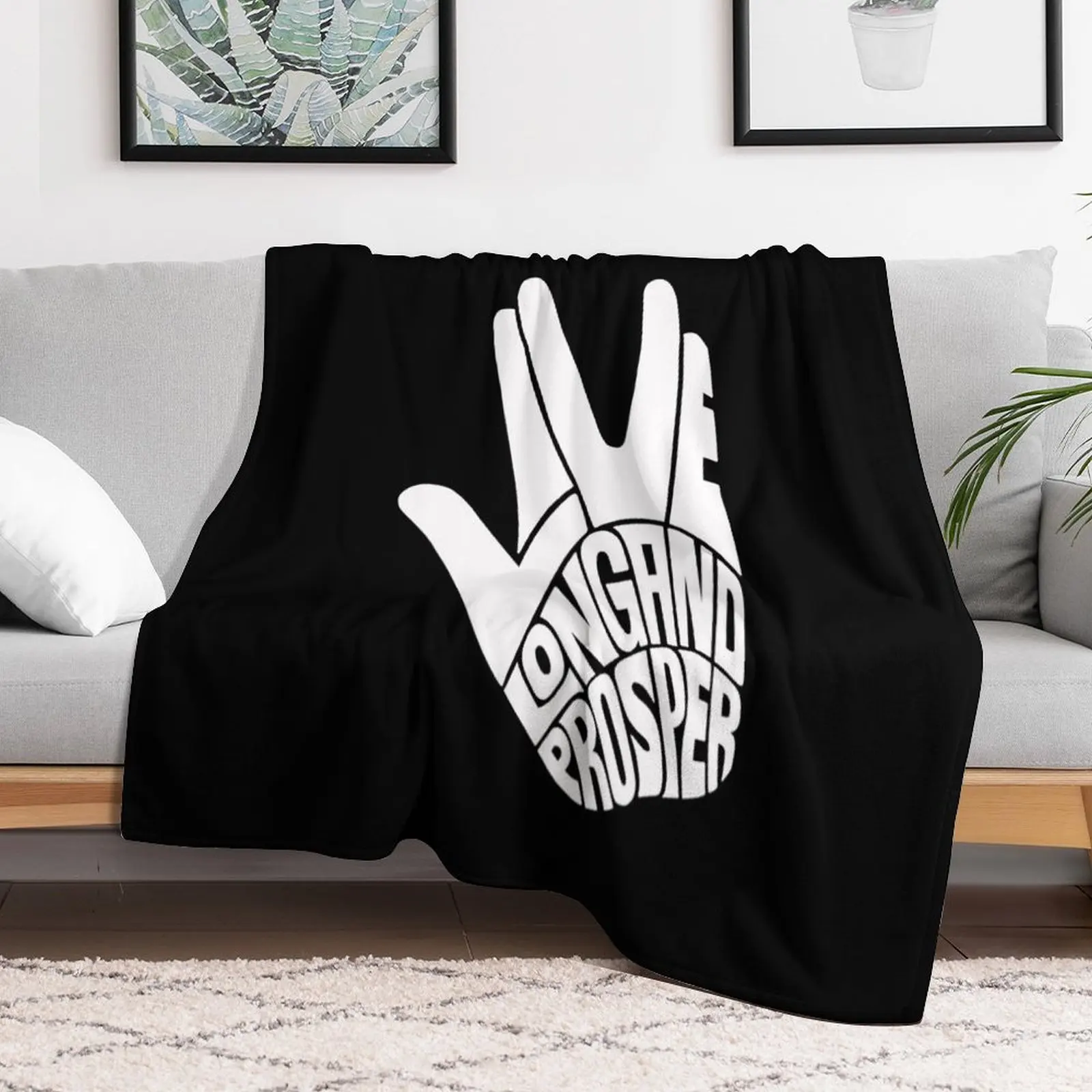 

Star Trek Live Long and Prosper White Throw Blanket Plaid on the sofa Soft Beds Blankets