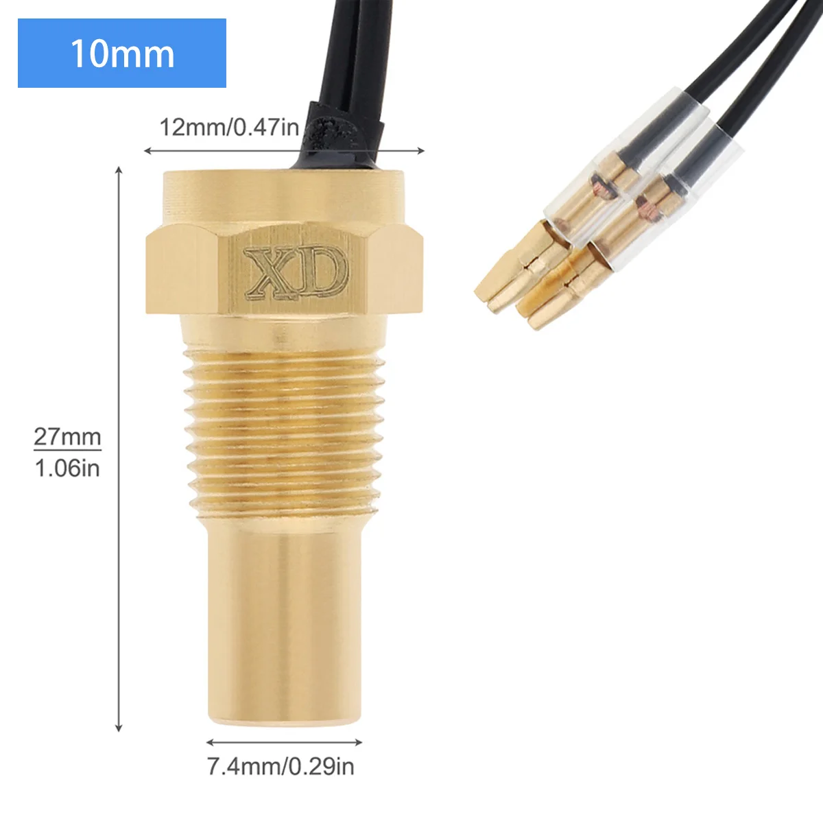 12V 24V Water Temp Sensor Universal Car Water Temperature Sensor 50K Head Plug For Car Truck Gauge 10mm 12mm 14mm 16mm 17mm 21mm