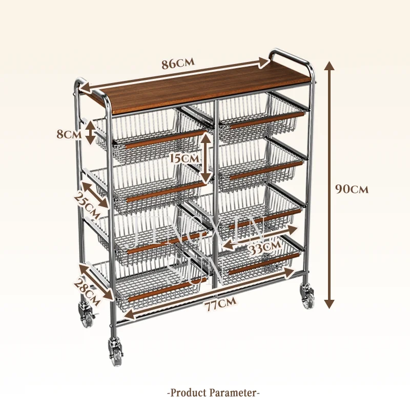 Medieval crevice trolley floor rack living room snack storage rack extremely narrow gap movable locker