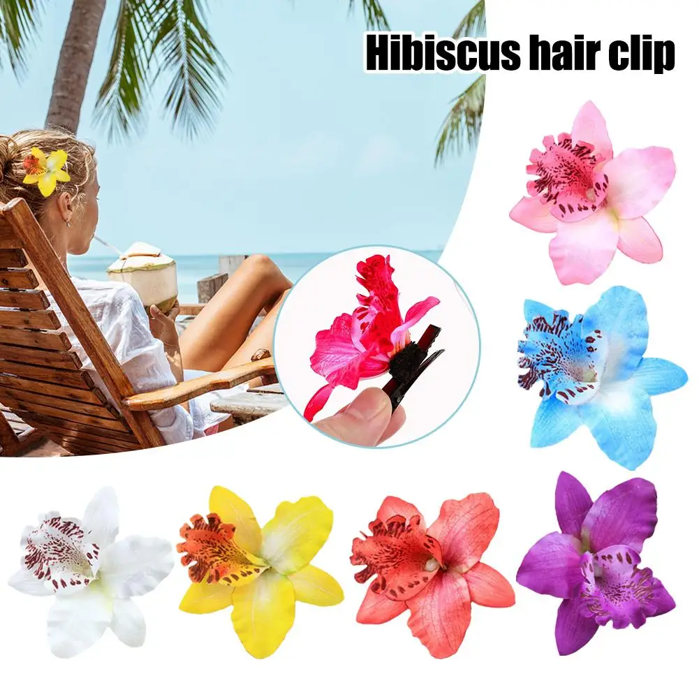 Hawaiian Thai Orchid Hair Clip Bride Bridesmaid Pan Hair Head Flower Beach Vacation Photo Prop Simulation Flower Hair Accessorie