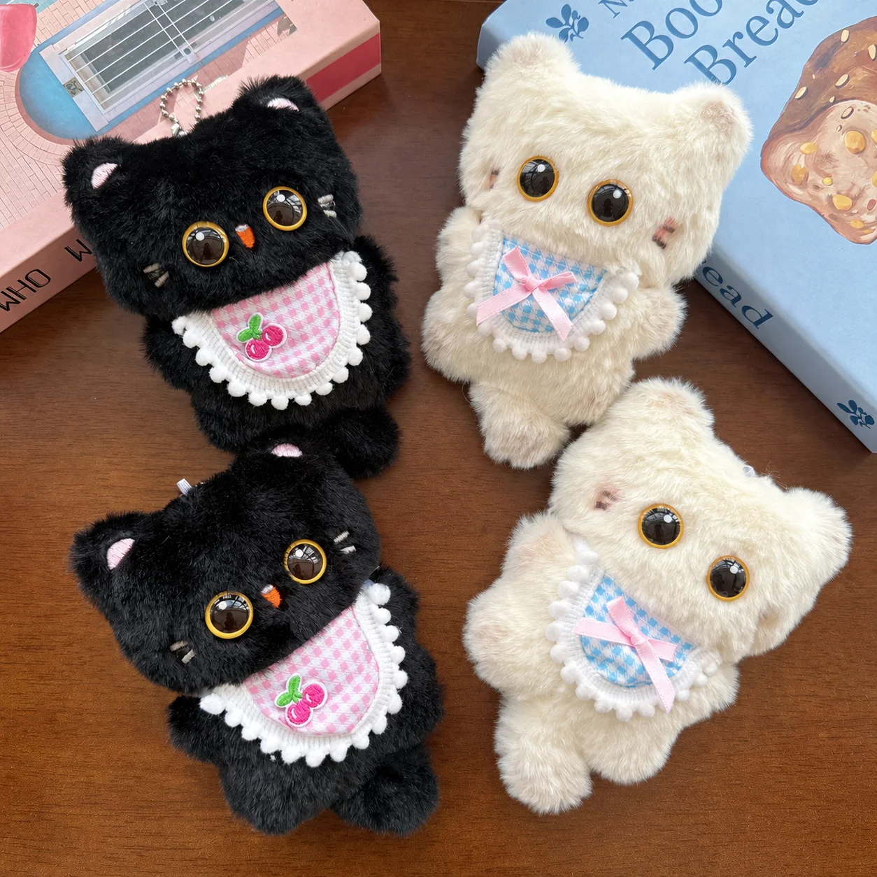 Cute Bag Charm Compact Keychain Pendant Squeaky Plush Keychain Soft Siamese Keychain For Decorative Pendant Unisex School Bags