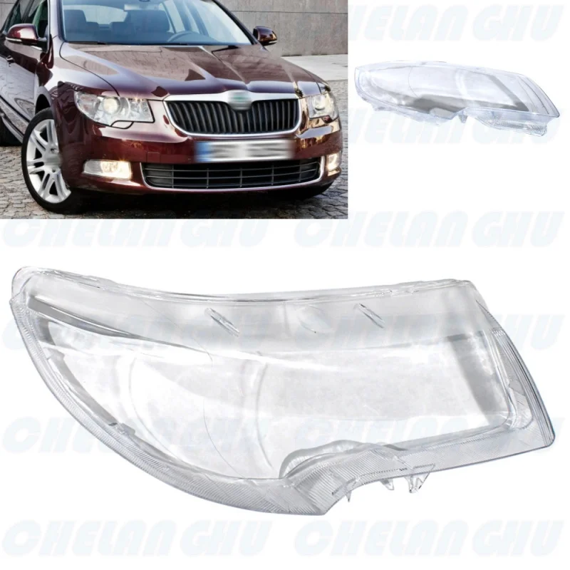 

1 pc Right Side Car Headlight Lens Covers For Skoda Superb 2008 2009 2010 2011 2012 2013 Lampshade Bright Shell Head Lamp Lens