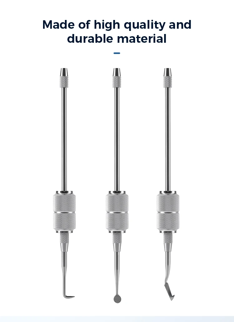 AZDENT Dental Crown Remover Kit Griff mit 3 Schlüsseln Tipps Edelstahl Zahnrestaurierungswerkzeug Zahnärzte Zahnmedizin Instrument – Detail 4
