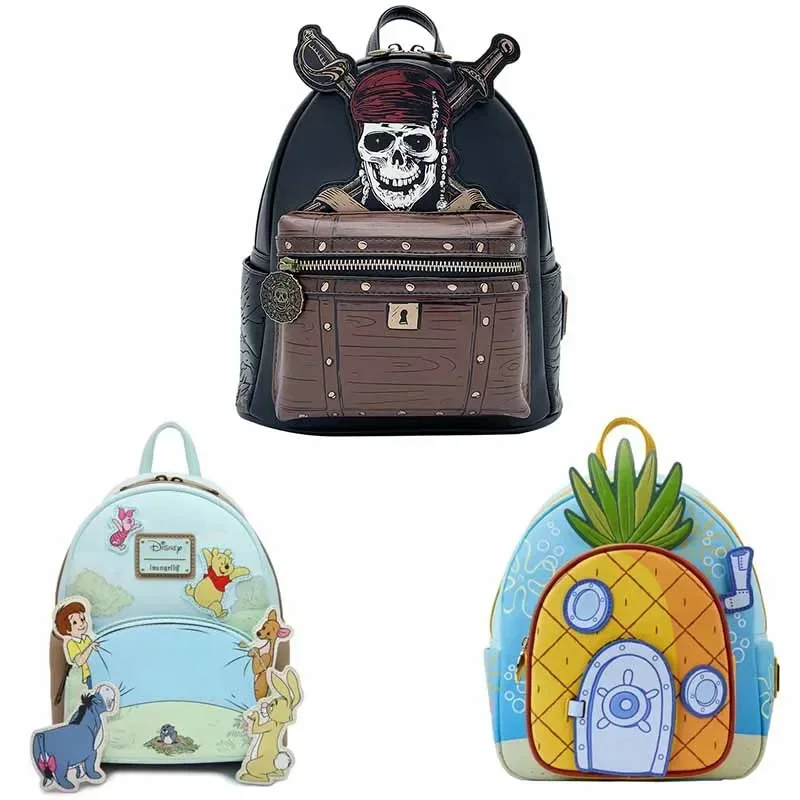 Pooh & Friends Leather Backpack Stitch Fashion Backpack High Quality Sally Backpack Lady Birthday Gifts for Girls Schoolbag