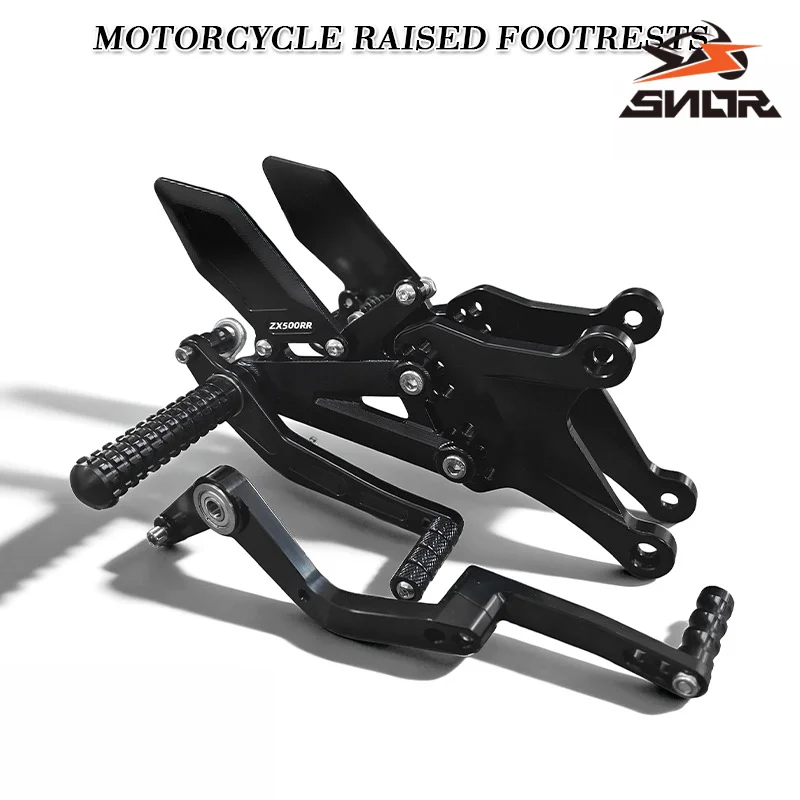 SNOR CNC Aluminum Multi‑Position Adjustable Rearsets Foot Pegs Raised Footrest Kit For ZXMOTO 500RR Motorcycle Modification Part