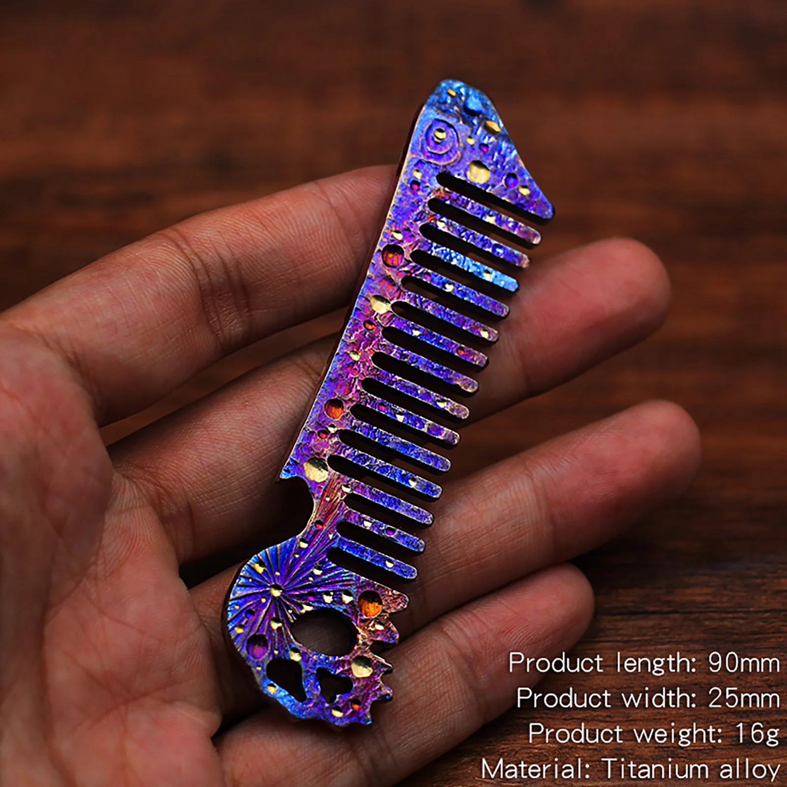 Starry Sky Limited Edition Titanium Alloy Anti Static Massage Comb Portable EDC Pocket Comb With Bottle Opener For Men Women Dai