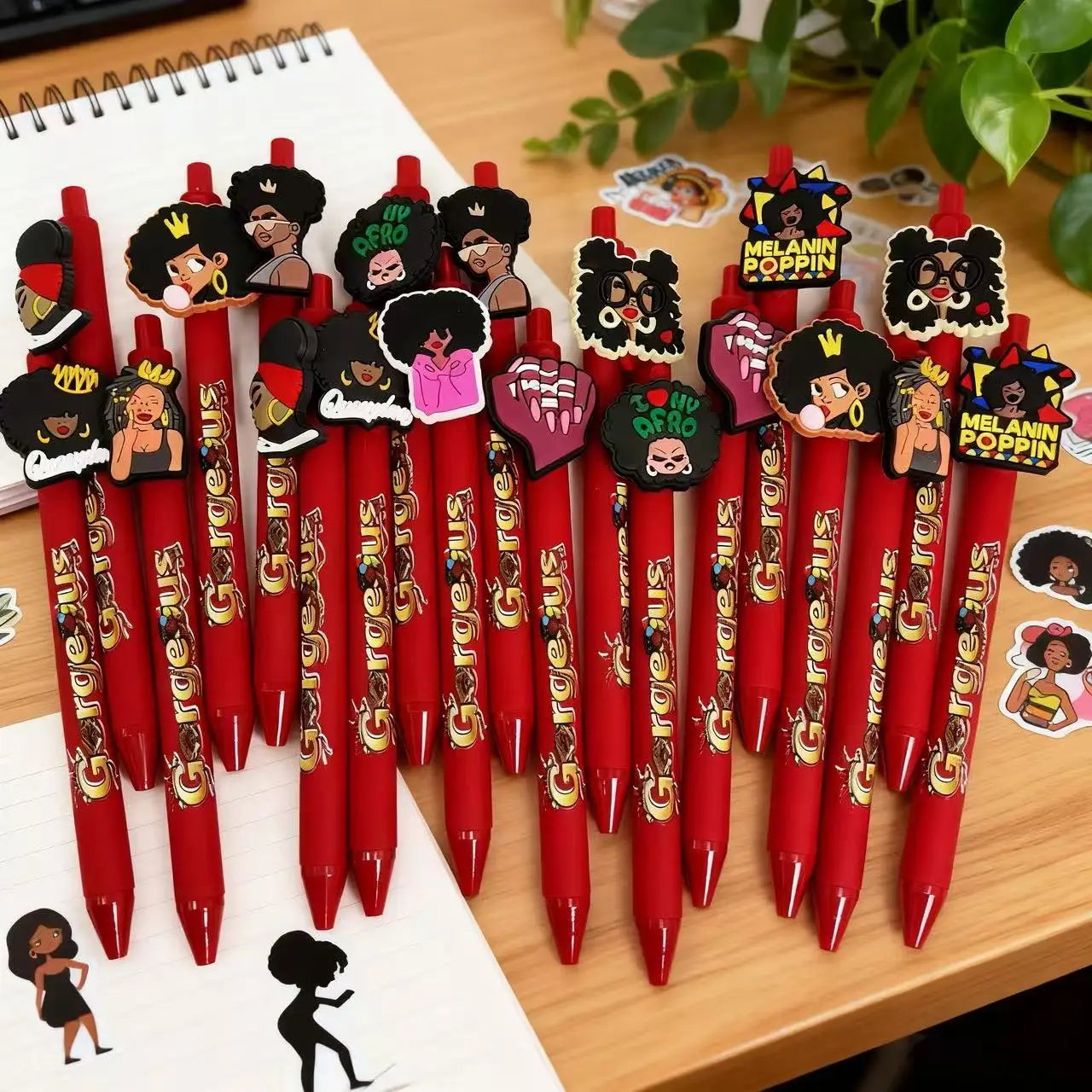 

12 шт./19 шт. красная, черная шариковая ручка на тему девушки, черный день, культура, причины, подарочная ручка, студенческая ручка для подписи