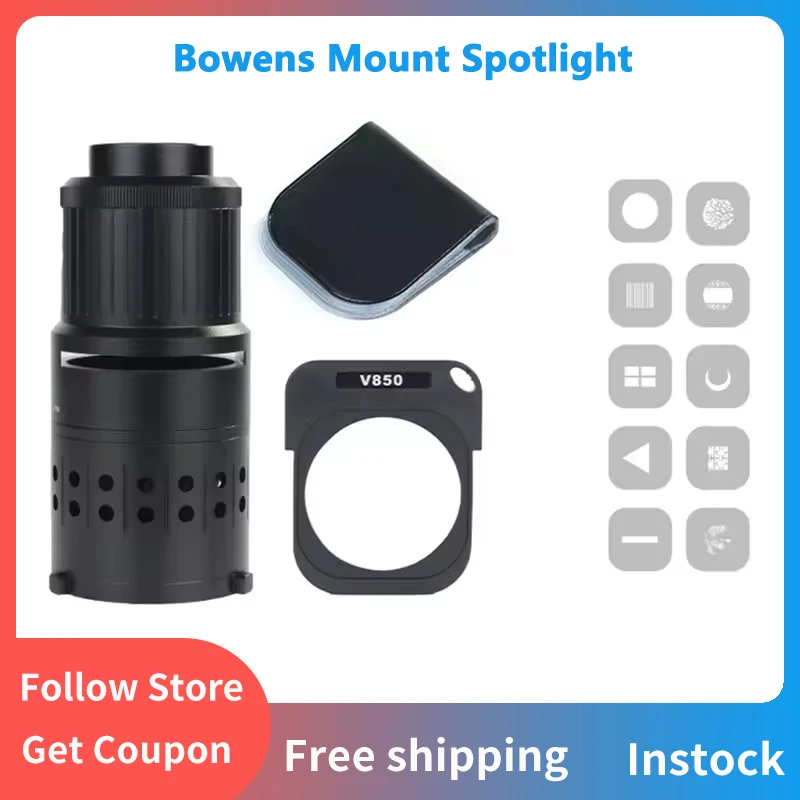 

V850 Mini Bowens Mount Flash Shoot Conical Lens Video Artist Modelling Shape Photo Studio Light Kit with Optical Spotlight Lens