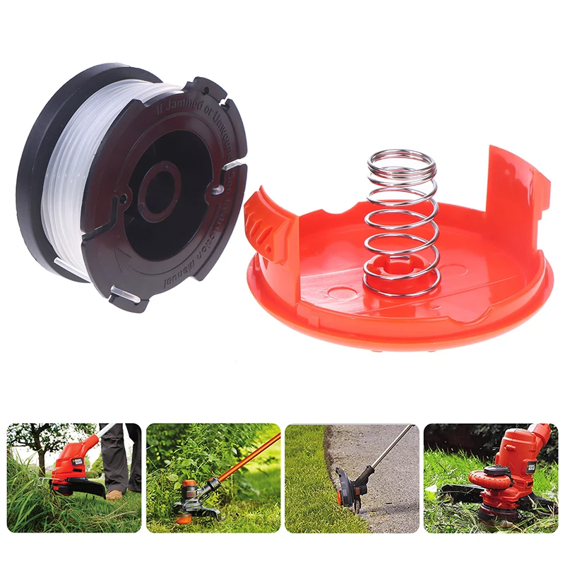 1Set Trimmer Spool Cap Cover Springs For Black Dec-ker AF-100-3ZP Spool Cordless Grass Trimmer Blade Cutter Lawn Mower Accessory