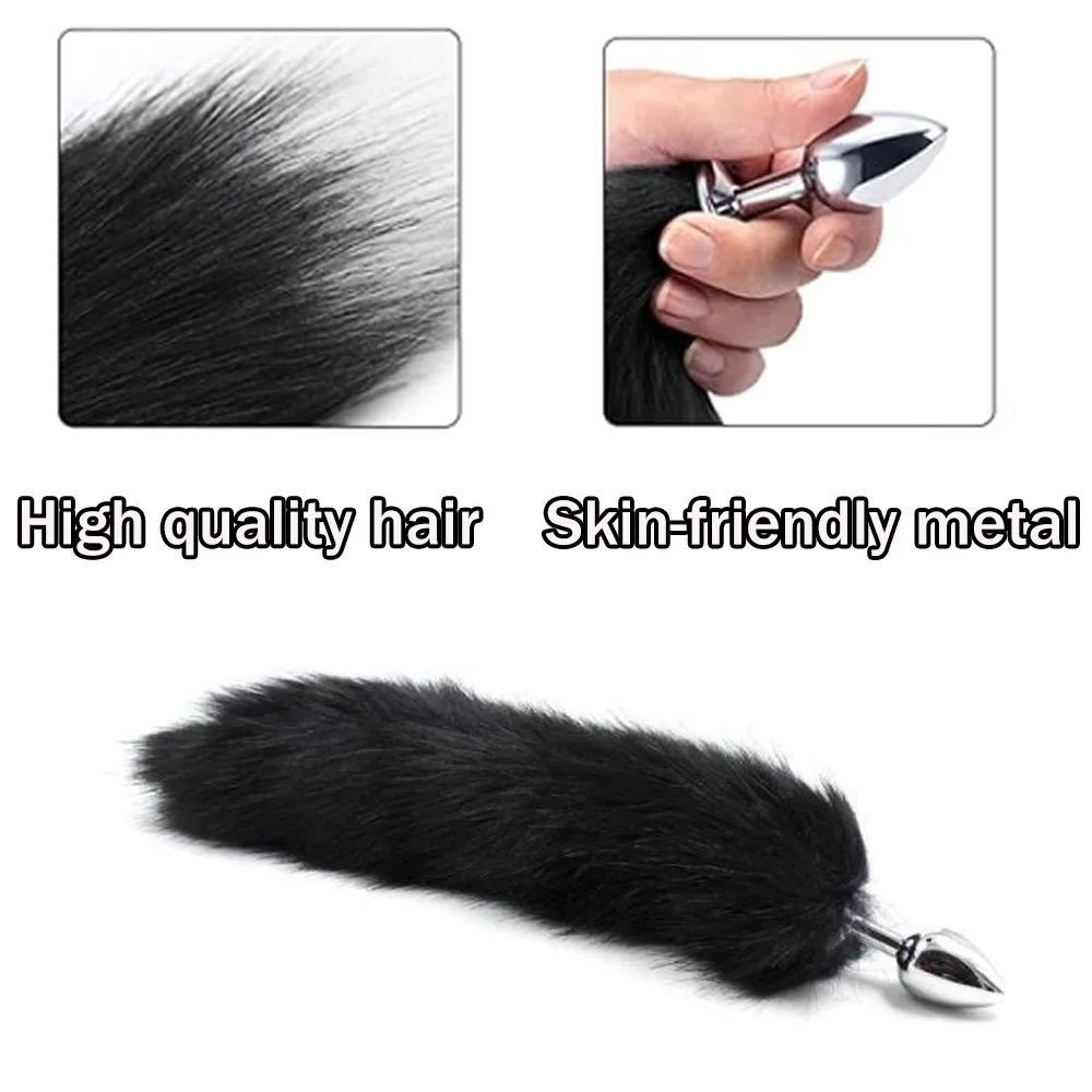 SM Анальная пробка из искусственного меха с лисьим хвостом, коническая металлическая пробка для ролевых игр в стиле фетиш, аксессуары BDSM Foxy, секс-игрушка для пары