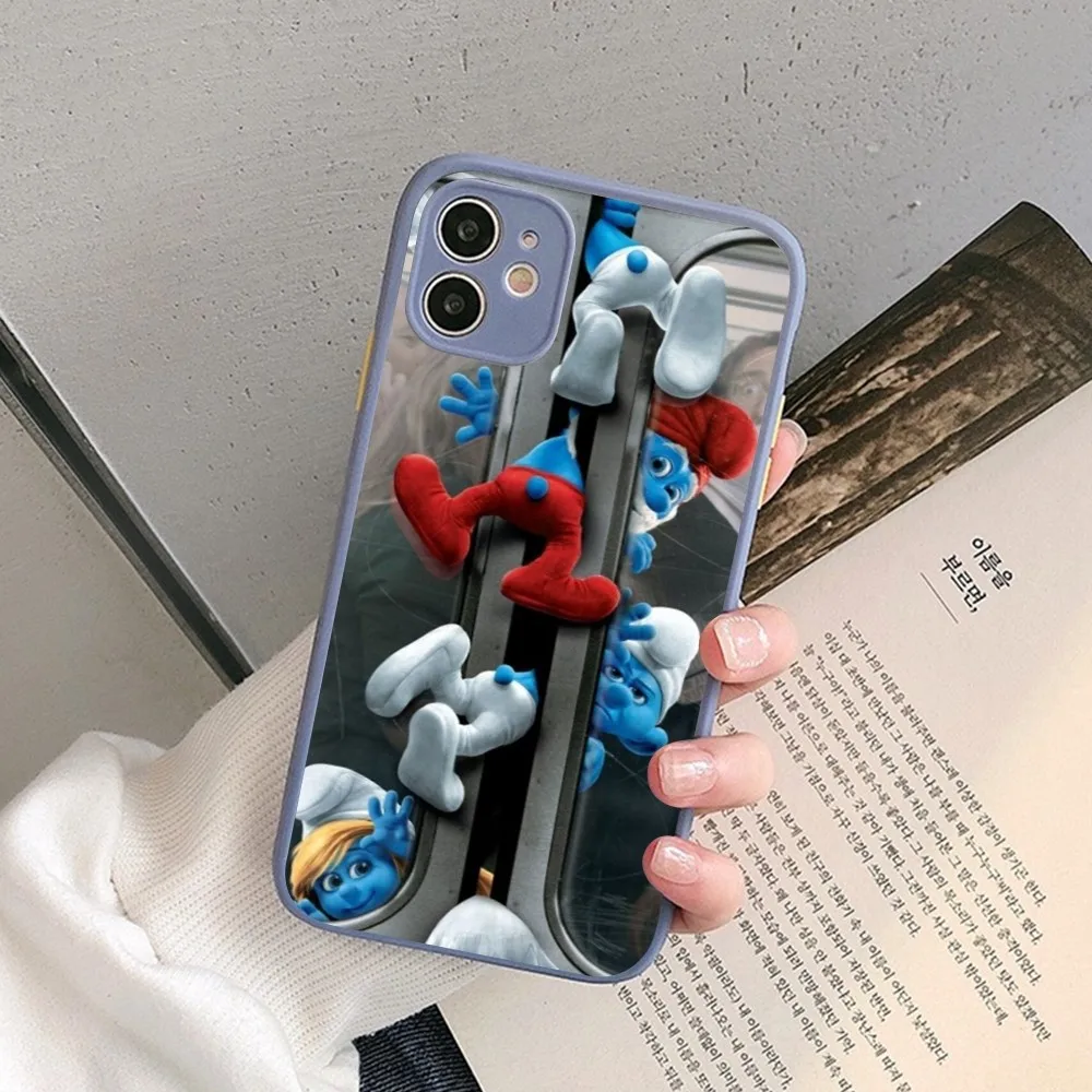 cartoon The S-Smurfs Anime Movie Phone Case for iPhone 14 11 12 13 Mini Pro Max 8 7 Plus X XR XS MAX Translucent Matte Cover