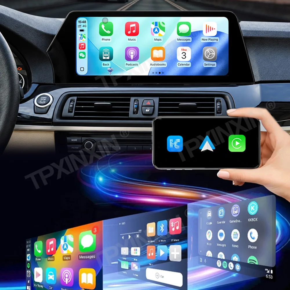 Blade Screen Linux System Car Radio For BMW X5 2007 2008 2009 Wireless CarPlay Android Auto GPS Navigation Multimedia Player
