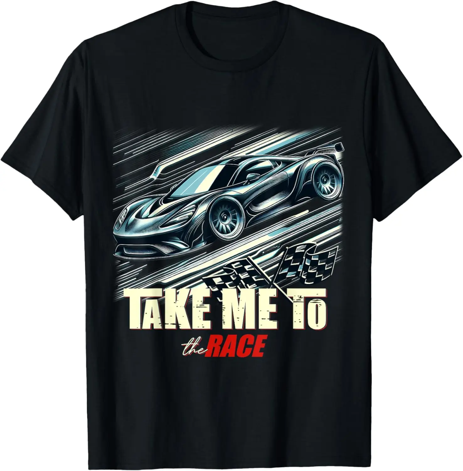 Dirt Track Racing Shirt Take Me to The Races Checkered Flag T-Shirt