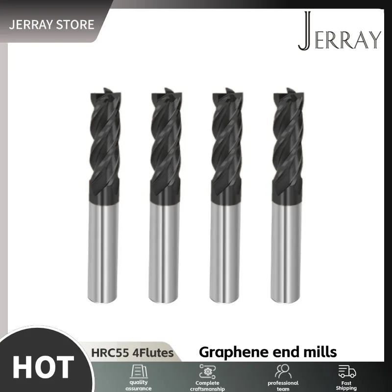 

HRC55 4 флейты D4 6 8 10 мм твердый карбид вольфрама графеновая фреза с алмазным покрытием для обработки с ЧПУ