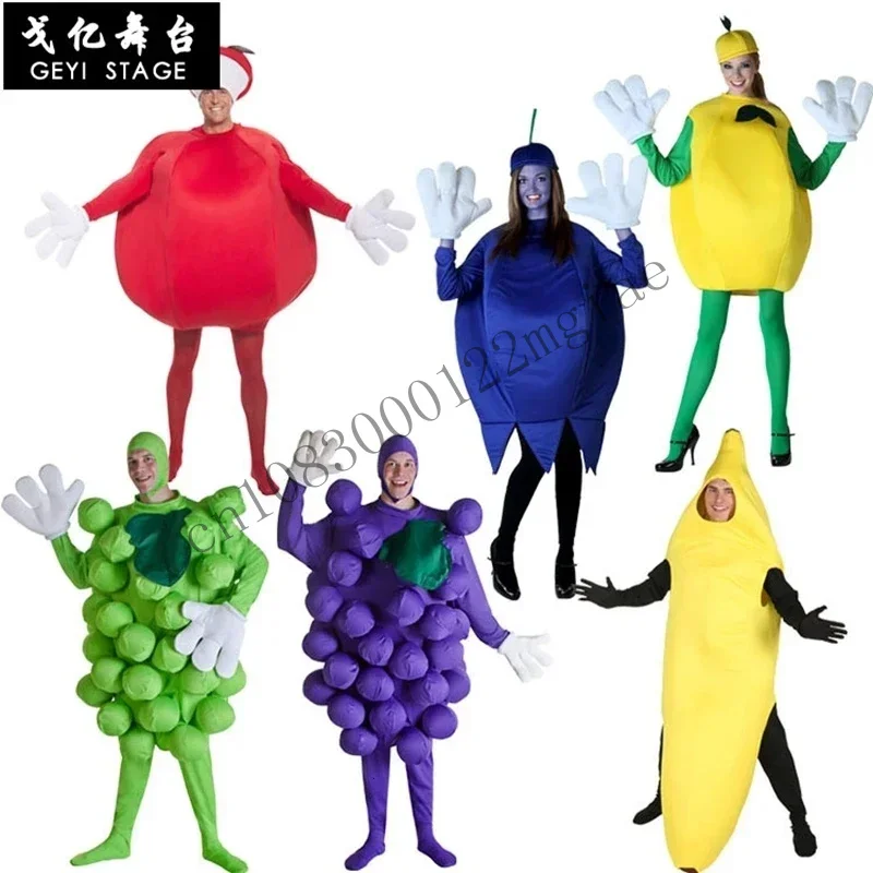 

Grown-Up Grape Green Fruit Of Cartoons Cosplay Dress Halloween Party Lemon Blueberry Apple Banana For Adu CMM221