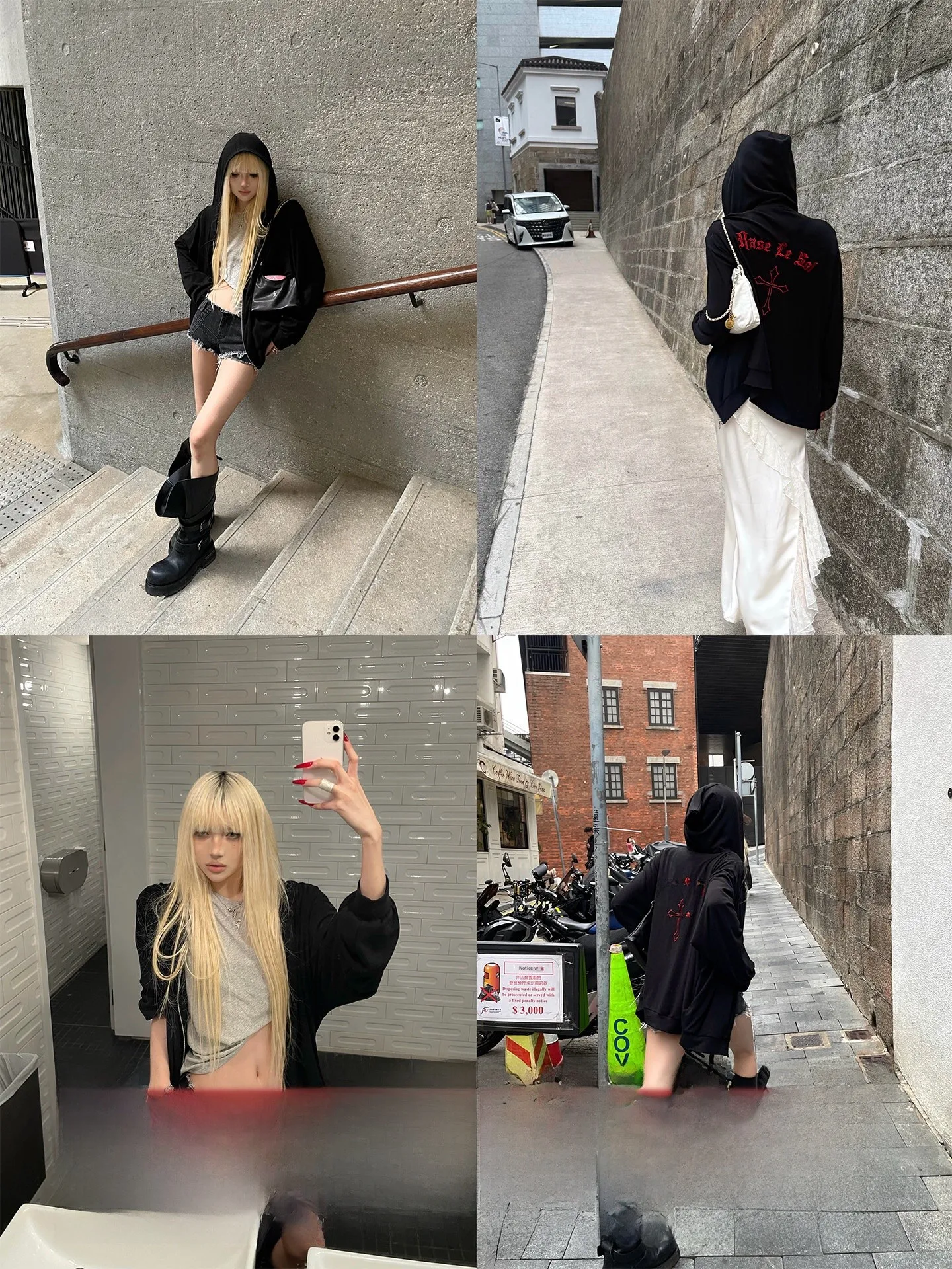 

Bla Embroidered Hoodie Jaet Loose Lazy Sweatirt Open Cardigan Rase Le Sol 'adow Zone' Casual Sle Long Sve Zipper