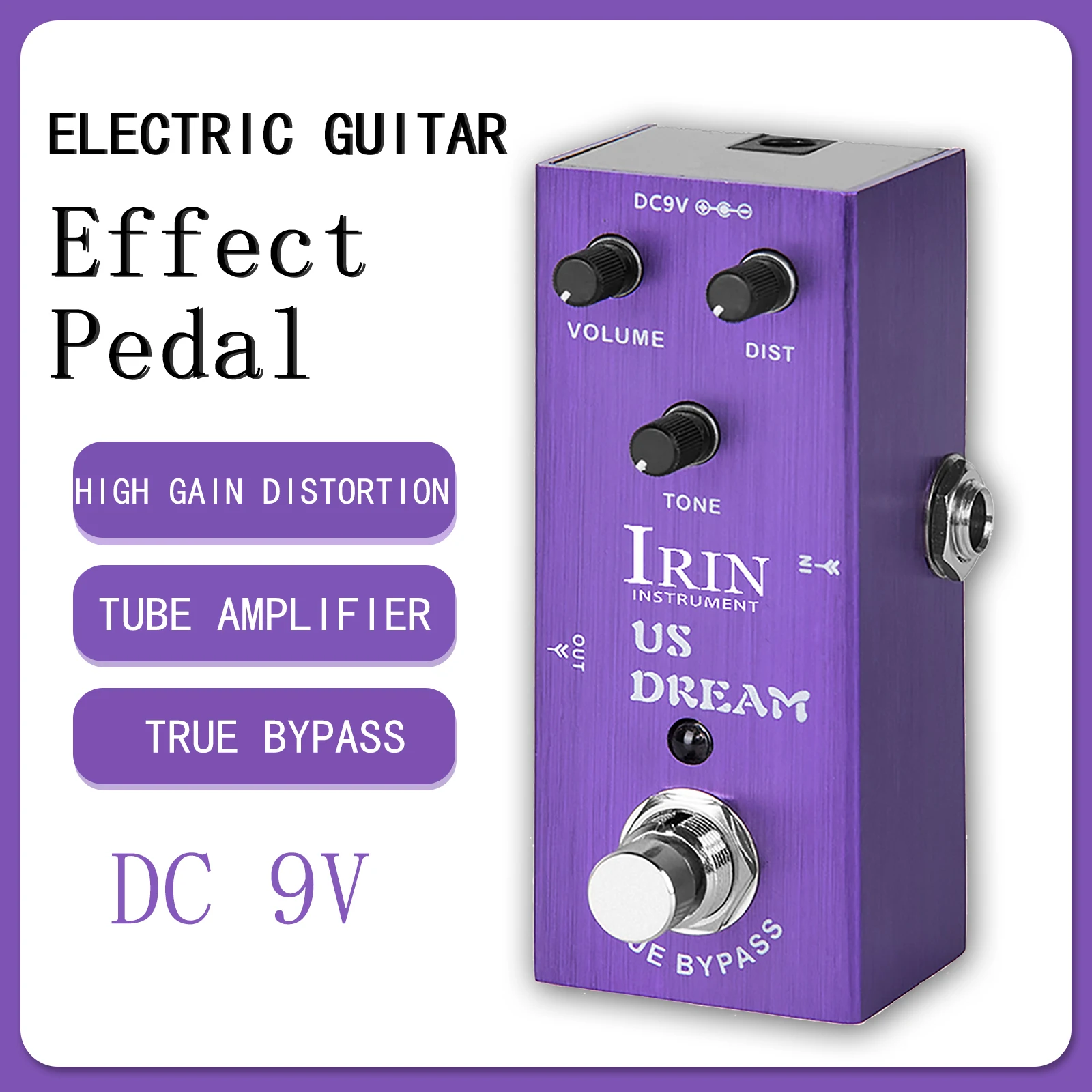 

IRIN AN-03 US Dream Electric Guitar Effect Pedal Tube Amplifier High Gain Distortion Effect True Bypass Pedal Guitar Accessories