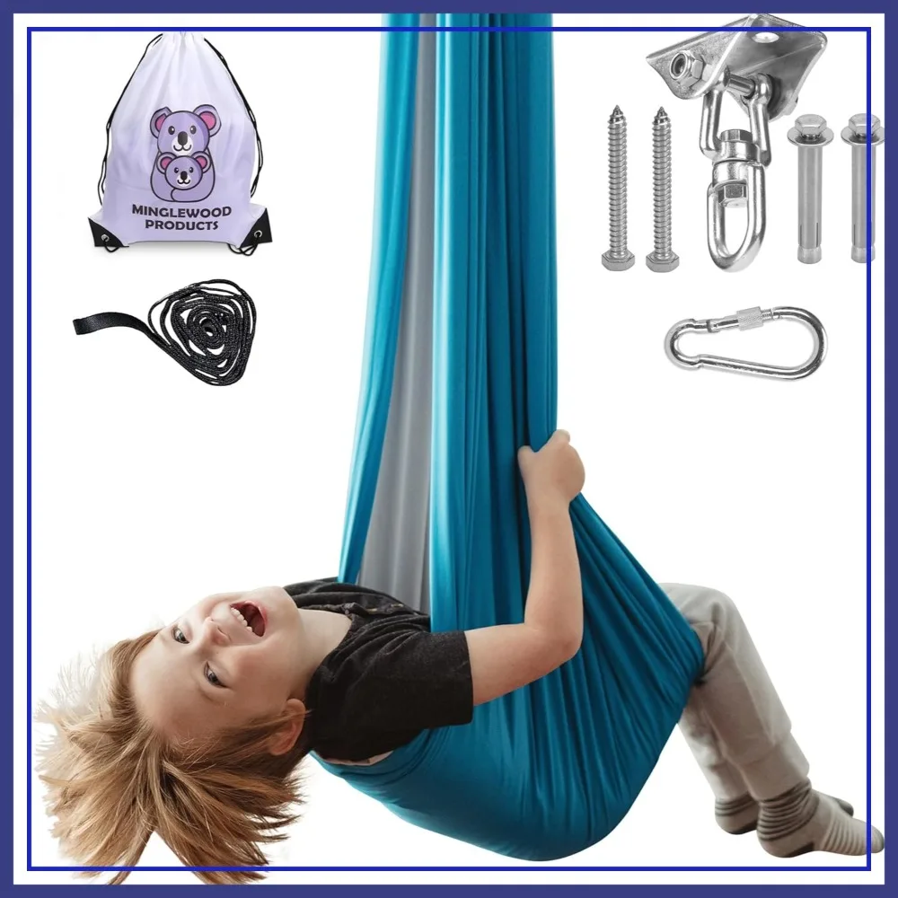 

Sensory Swing for Kids – Indoor Hammock with 360° Swivel Hanger – Calming Swing for Autism, ADHD, Anxiety