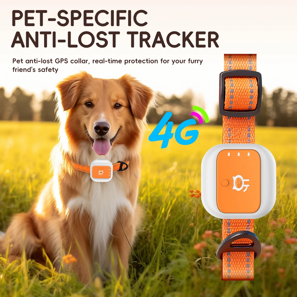 

Mini 4G Pet GPS Animal Tracking Movement Alert Collars Anti Lost Tracker For Cats Dog Remote Global Locator IP67 Waterproof