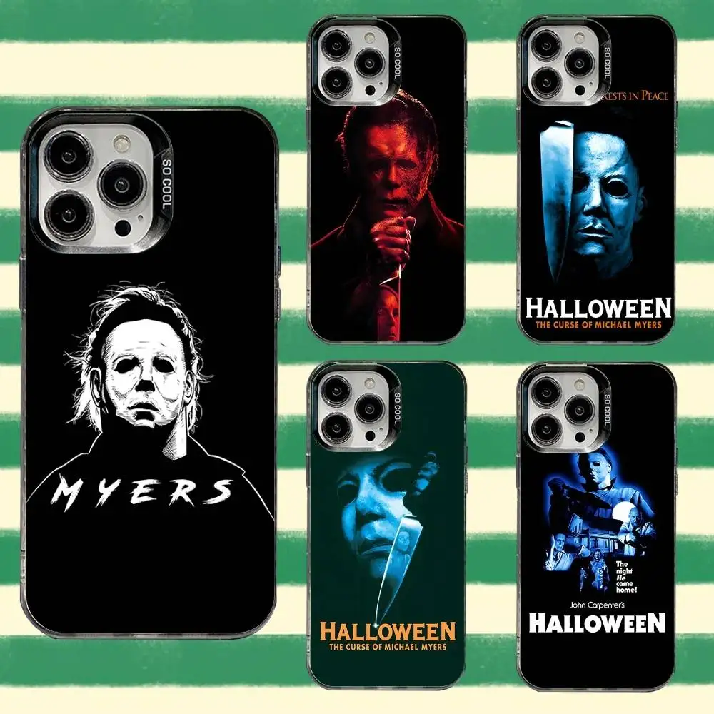 

Halloween Michael Myers Phone Case For iPhone 16,15,14,13,12,11,8,7,Pro,Max,Plus,Mini,XS,SE Anti Fall Black Matte Hard