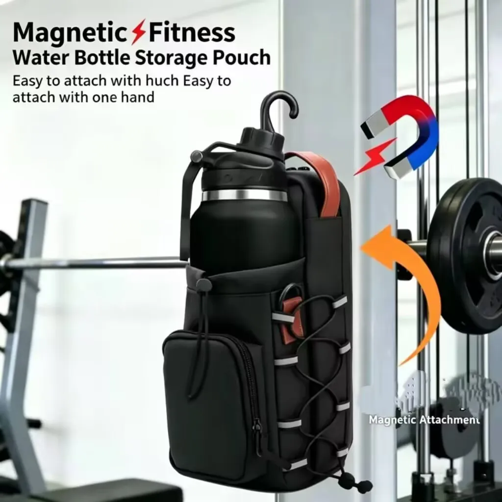 Magnetic Gym Bag Portable Water Bottle Bag for Gym With Magnet Large Capacity Crossbody Carrier Bag Gym Accessories Storage