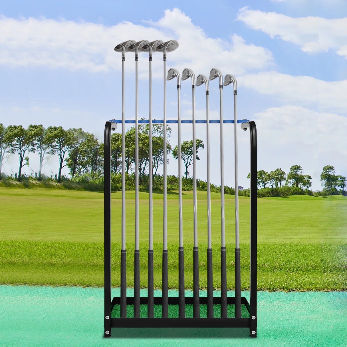 

Metal Acrylic Golf Club Organizer 9 Groove Display Rack Shelf Stand Holder 50x72cm