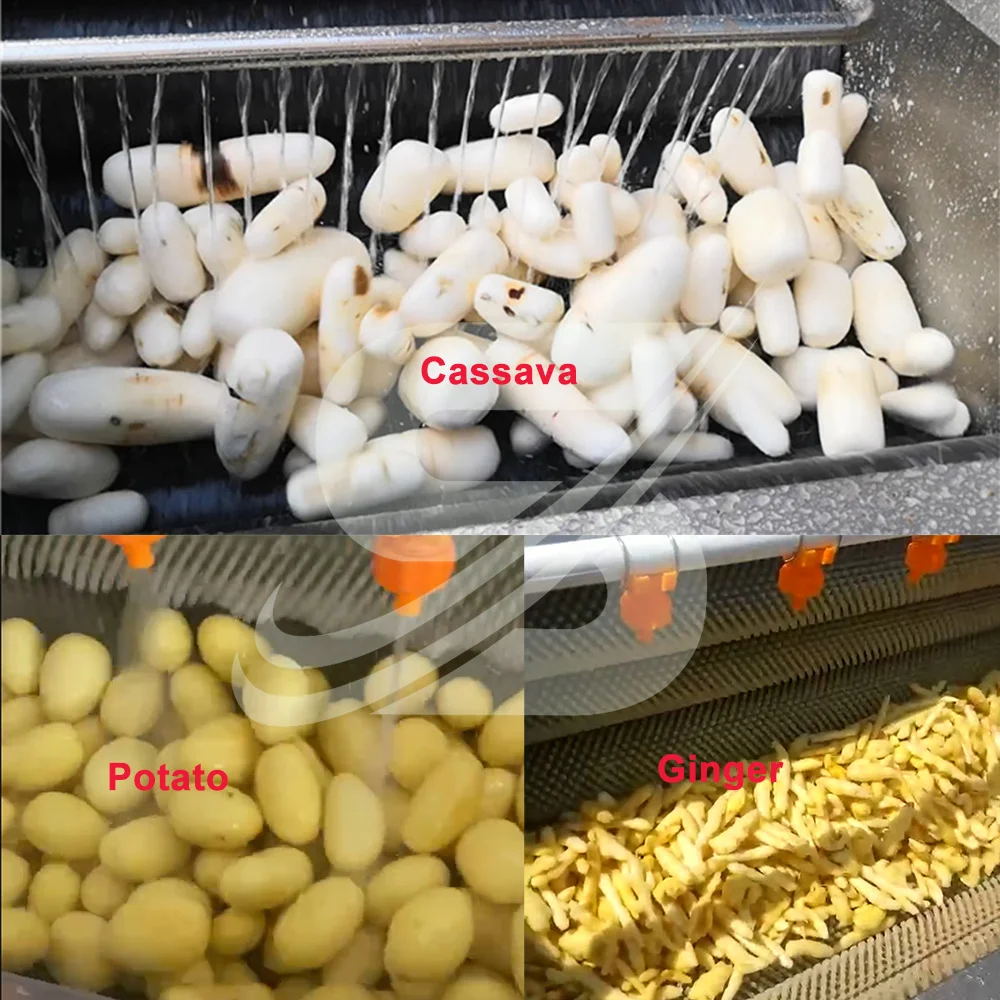 Buffet Seafood Market Garlic Vegetable Peeling Washer Brush Roller Food Grade  High Capacity