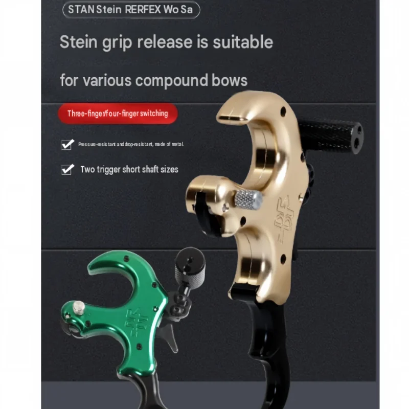 OnneX Heavy Metal Thumb Release Aid BF Replica Metal Archery Handheld Release for Compound Bow Competition Shooting