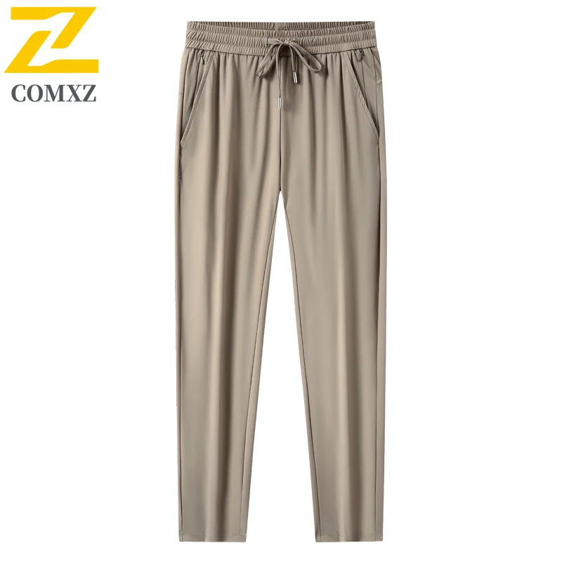 Ice Silk Casual Pants For Men In Summer  Thin And Cool Breathable Wrinkle Resistant Quick Drying Elastic Sporty Pants Trendy
