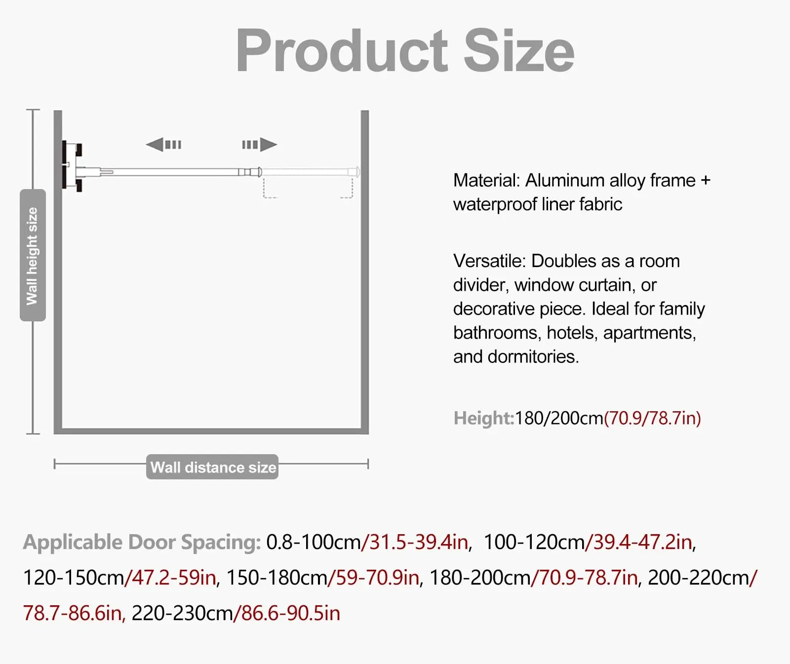 Modern Shower Curtains for Bathroom, Pleated Bathroom Curtain/Cortina De Baño Elegante, Partition Blackout Accordion